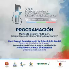 XXV Festival de Música Colombiana Andina y Sacra Perla del Fonce Programación 12 de abril