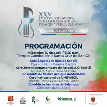 XXV Festival de Música Colombiana Andina y Sacra Perla del Fonce Programación 13 de abril