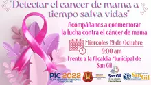 Acompáñanos a conmemorar la lucha contra el cáncer de mama