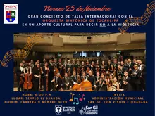 Viernes 25 de noviembre Gran Concierto de Talla Internacional Orquesta Sinfónica de Tocancipá