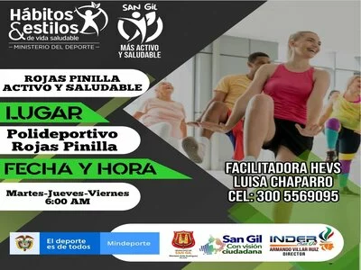 Rojas Pinilla Activo y Saludable - Actívate con nuestras sesiones de actividad física totalmente gratuitas