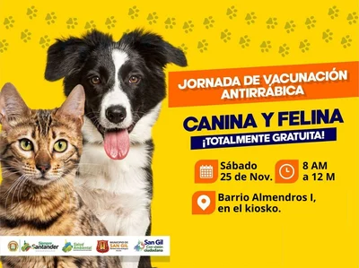 Jornada de vacunación antirrábica canina y felina