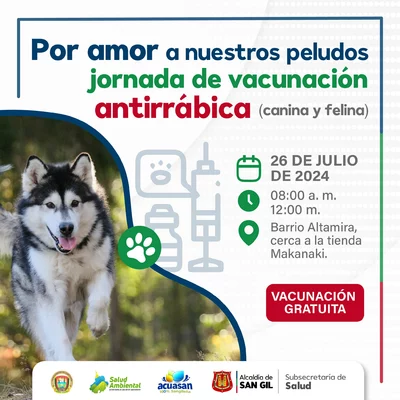 Jornada de vacunación antirrábica canina y felina Barrio Altamira