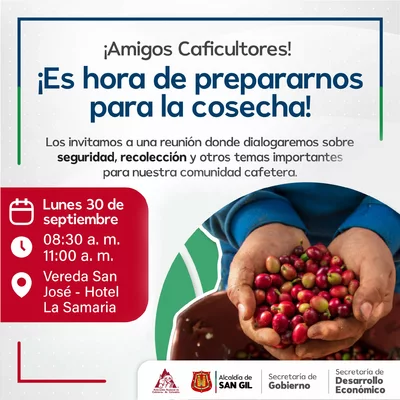 Amigos Caficultores ¡Es hora de prepararnos para la cosecha!