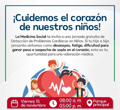 En San Gil se realizarán jornadas gratuitas para la detección de problemas cardíacos en niños