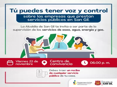 Tú puedes tener voz y control sobre las empresas que prestan servicios públicos en San Gil