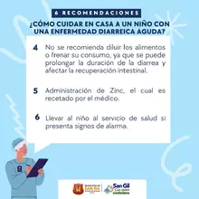 Cuidados para tener con los niños y niñas que presenten enfermedad diarreica aguda