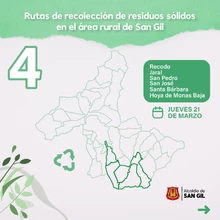 Rutas de recolección de residuos sólidos en el área rural de San Gil