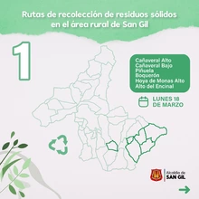 Rutas de recolección de residuos sólidos en el área rural de San Gil