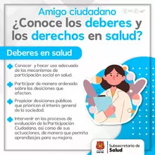 Conoce los deberes y derechos en salud