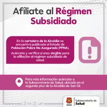 Afíliate al Régimen Subisidiado