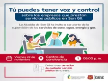 Tú puedes tener voz y control sobre las empresas que prestan servicios públicos en San Gil