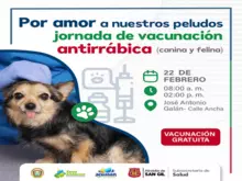 Jornada de vacunación antirrábica canina y felina Barrio José Antonio Galán