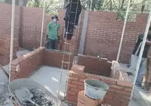 Avance en la construcción de la batería sanitaria de la Institución Educativa Ojo de Agua