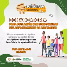 Convocatoria para población con discapacidad del Departamento de Santander