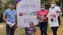 Se inició recorrido en el sector rural llevando los artículos para madres gestantes y bebés, donados por la DIAN