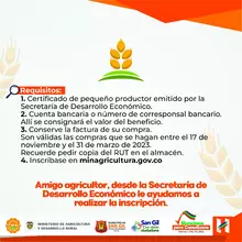 Lo Asesoramos para que reciba el reembolso del 20% de sus compras en insumos agrícolas y pecuarios