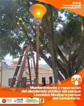 Mantenimiento y reparación del alumbrado público del parque Leonidas Medina o parque del Cementerio