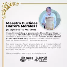 Paz en su Tumba maestro Euclides Barrera Morales