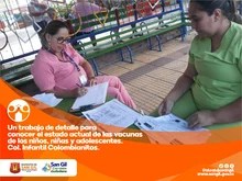 Revisión de carnets del esquema de vacunación de los niños, niñas y adolescentes