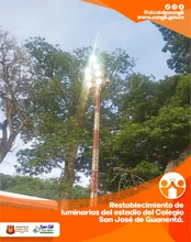 Restablecimiento de luminarias del estadio del Colegio San José de Guanentá