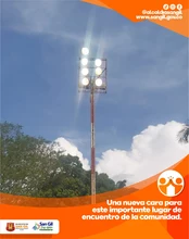 Restablecimiento de luminarias del estadio del Colegio San José de Guanentá