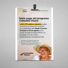 Inicia pago del programa Colombia Mayor