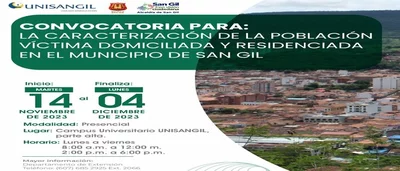 Convocatoria para la caracterización de la población víctima domiciliada y residencial en el Municipio de San Gil