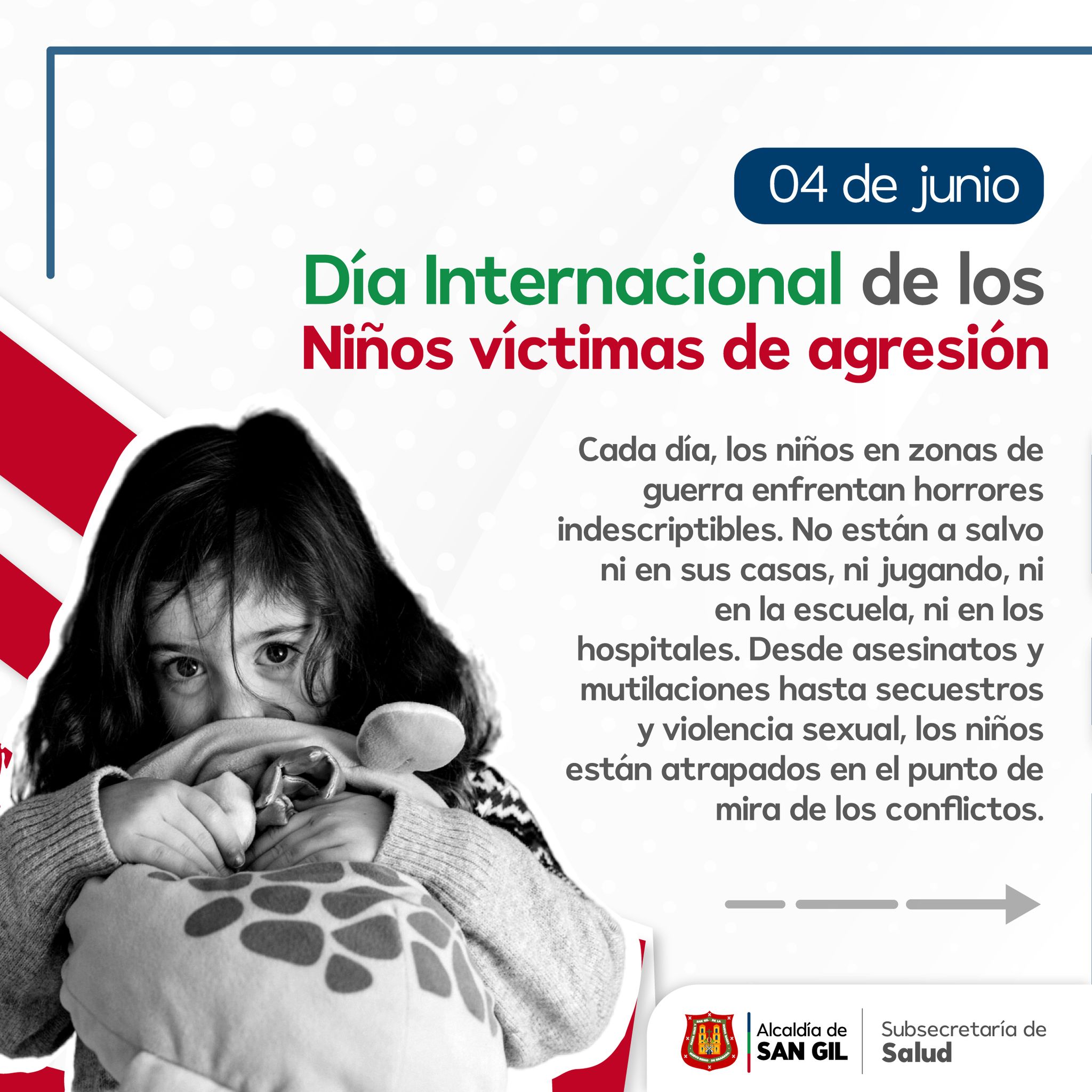 04 de junio Día Internacional de los Niños víctimas de agresión